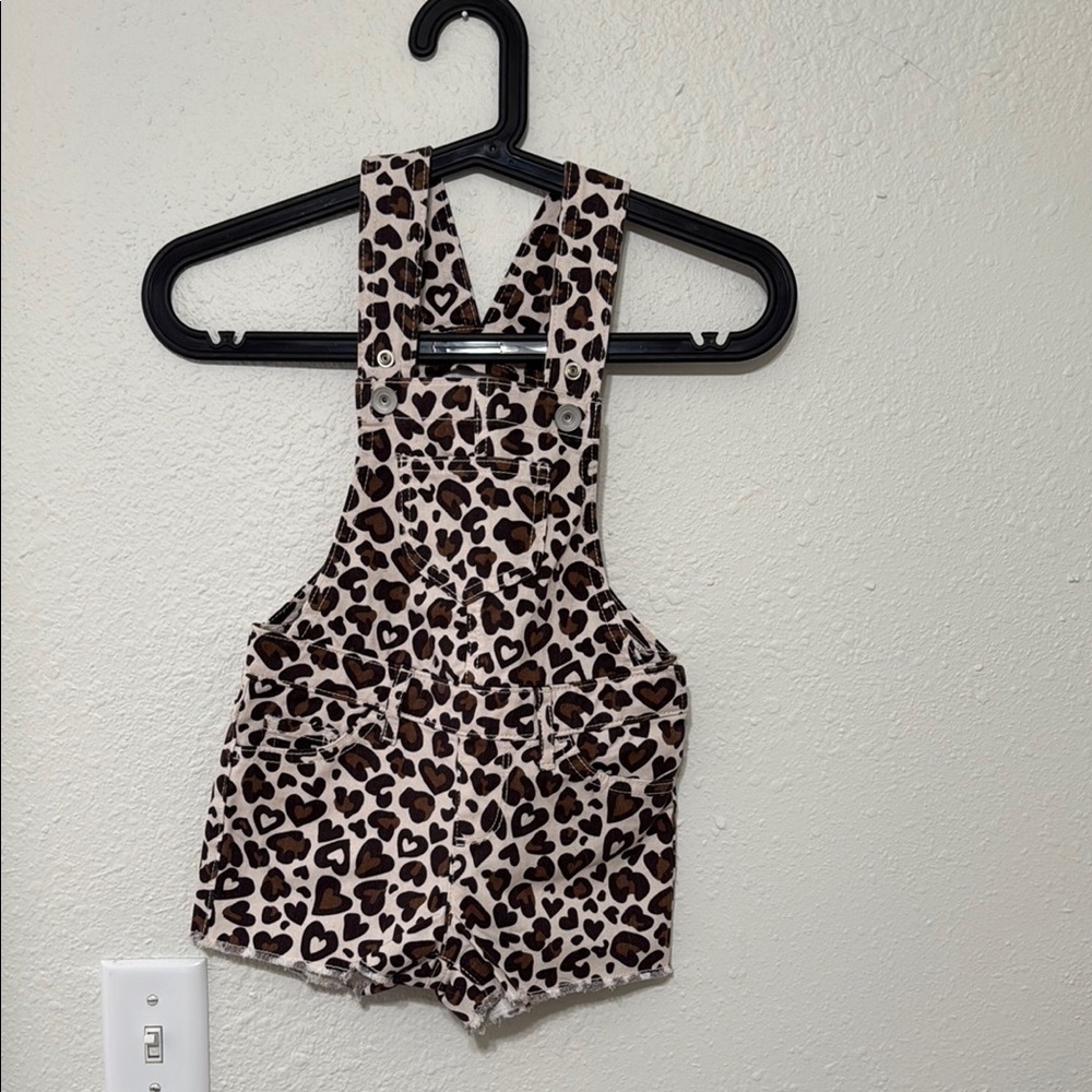 Girl’s Animal Print Overalls